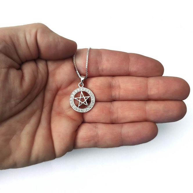 Hovedbilde Pentagram med Cubic Zirconia - Sølv