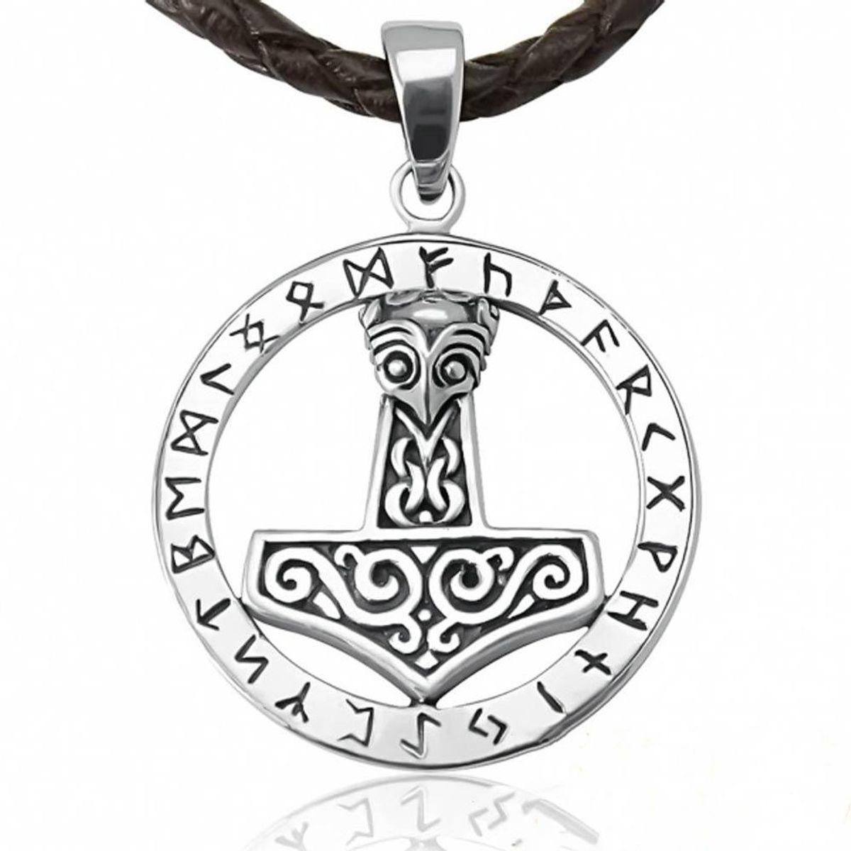 Torshammer med Runesirkel - Sølvanheng