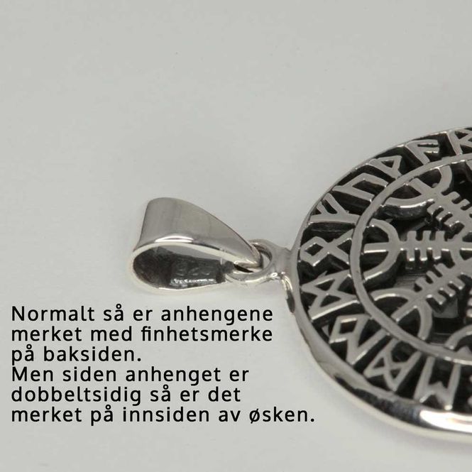 Hovedbilde Ægishjálmr og Trikvetra - Dobbeltsidig sølvanheng